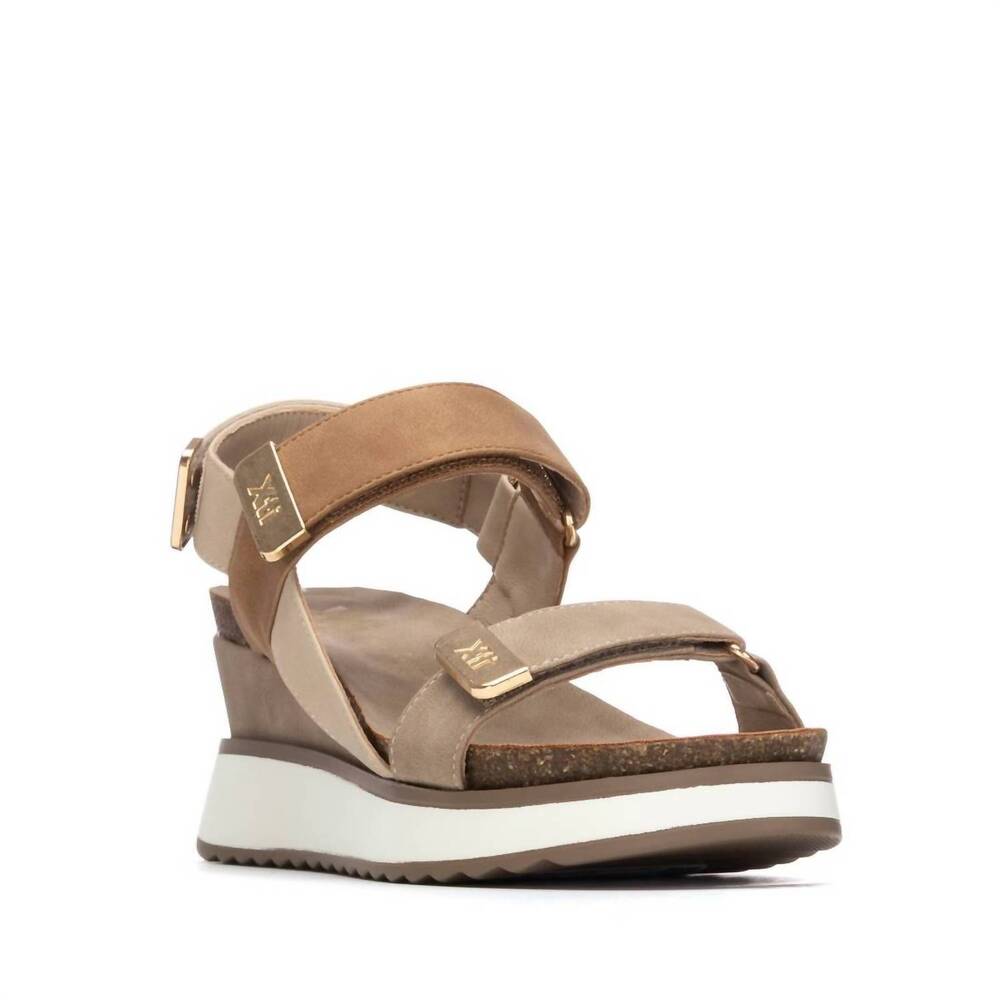 NEW XTI women's wedge sandals in beige